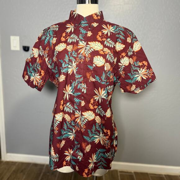 Eddie Bauer Other - Eddie Bauer mens Short Sleeve Baja Shirt Print Blackberry Size L
